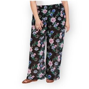 Torrid Floral Wide Leg Pants Size 4